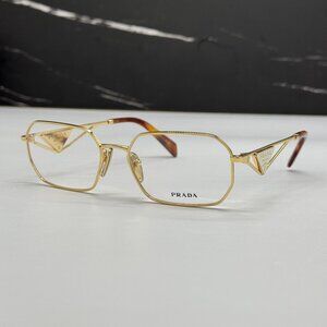 NEW PRADA PRA53V 5AK1O1 EYEGLASSES PR A53V 5AK1O1 GOLD UNISEX EYEWEAR VPR A53 5A
